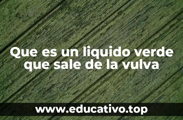 Que es un liquido verde que sale de la vulva
