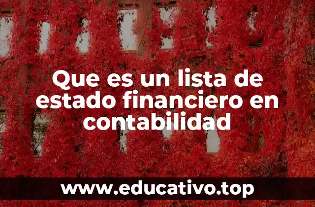 Que es un lista de estado financiero en contabilidad