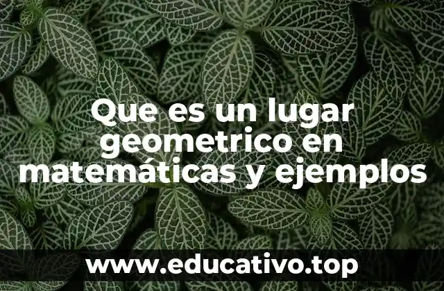 Que es un lugar geometrico en matemáticas y ejemplos