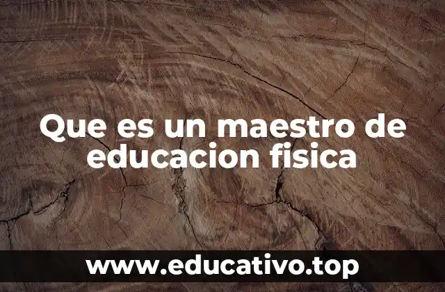 Que es un maestro de educacion fisica