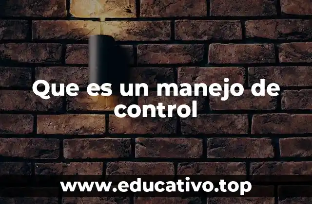 Que es un manejo de control
