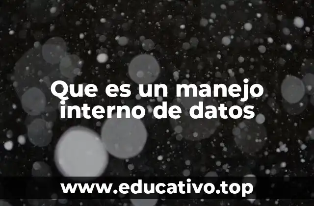 Que es un manejo interno de datos