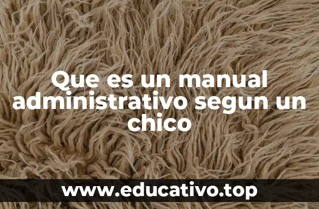 Que es un manual administrativo segun un chico