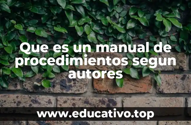 Que es un manual de procedimientos segun autores