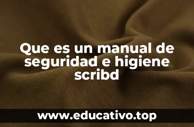 Que es un manual de seguridad e higiene scribd