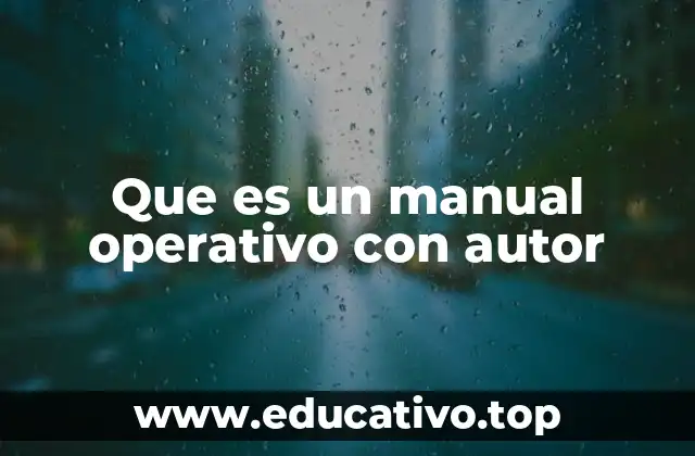 Que es un manual operativo con autor