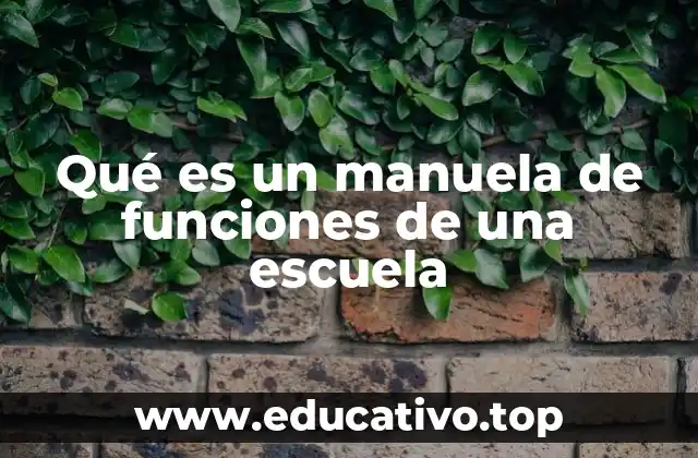 Qué es un manuela de funciones de una escuela