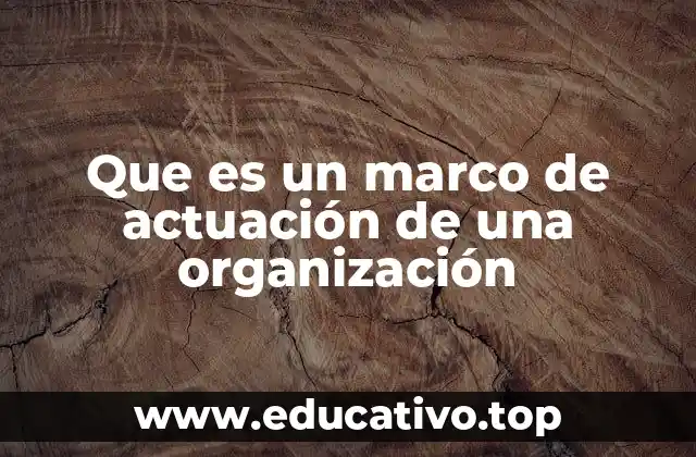 Que es un marco de actuación de una organización