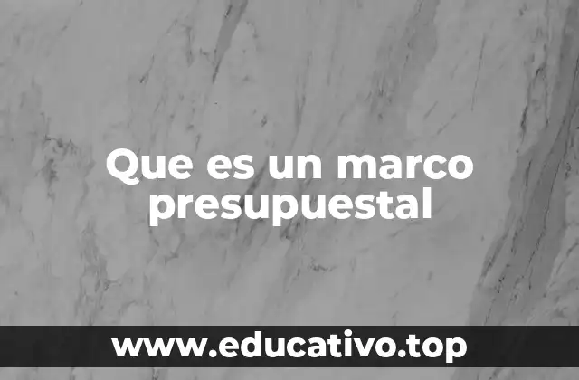 Que es un marco presupuestal
