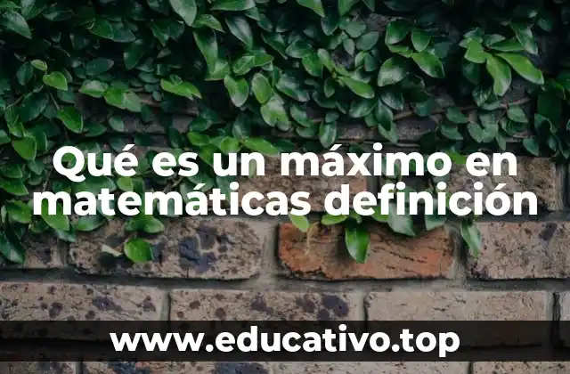 Qué es un máximo en matemáticas definición