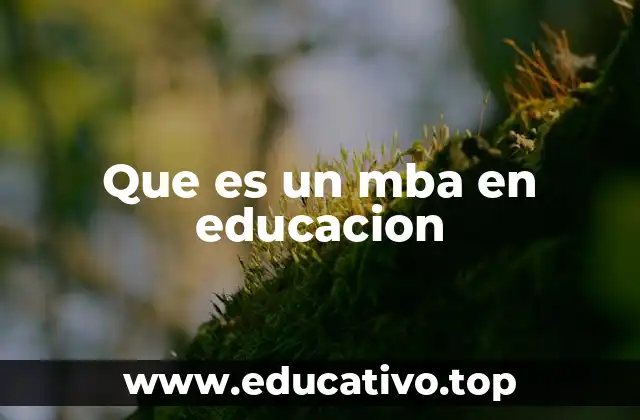 Que es un mba en educacion