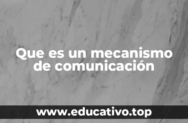 Que es un mecanismo de comunicación