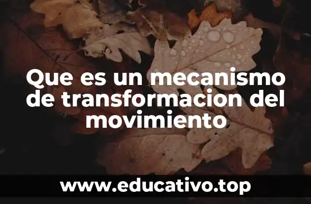 Que es un mecanismo de transformacion del movimiento