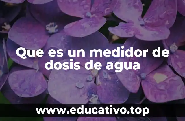 Que es un medidor de dosis de agua