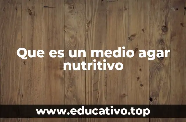 Que es un medio agar nutritivo