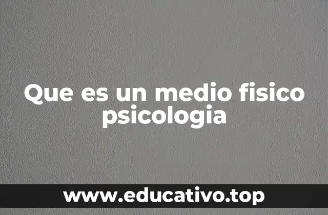 Que es un medio fisico psicologia