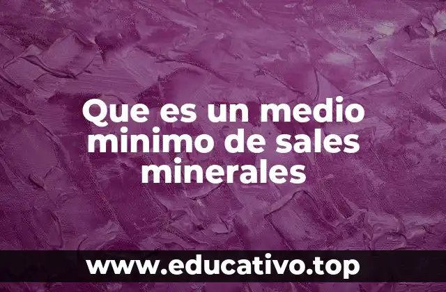 Que es un medio minimo de sales minerales