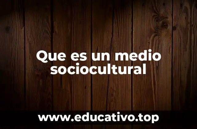Que es un medio sociocultural
