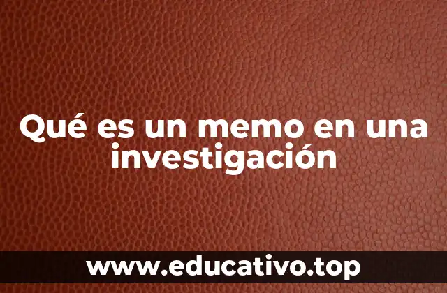 Qué es un memo en una investigación