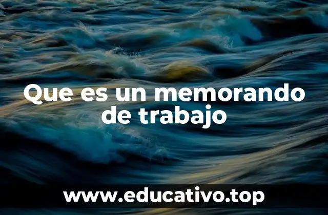 Que es un memorando de trabajo