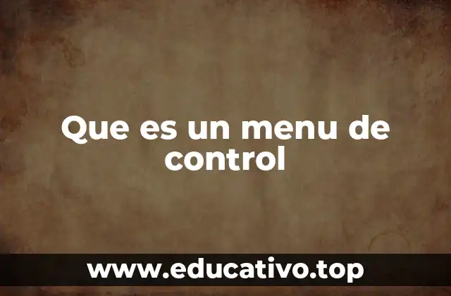 Que es un menu de control