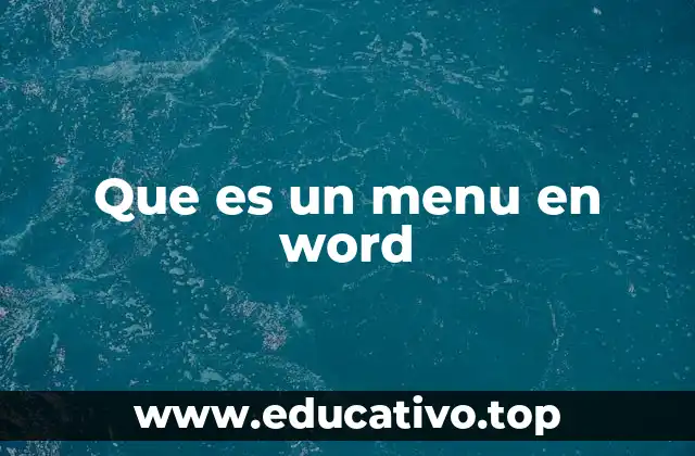 Que es un menu en word