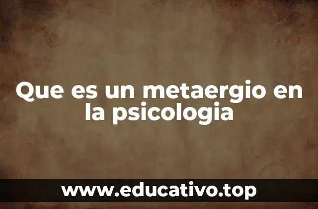 Que es un metaergio en la psicologia