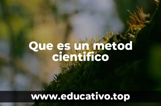 Que es un metod cientifico