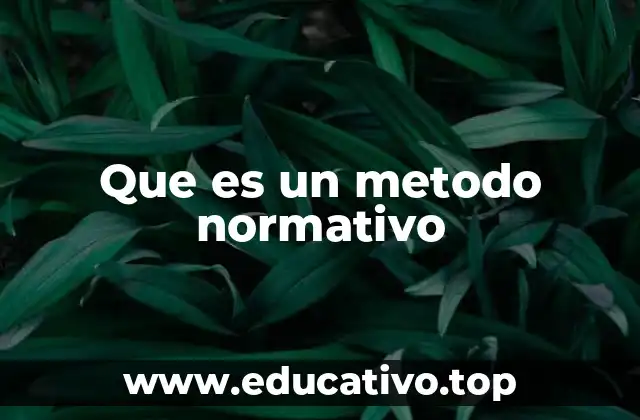Que es un metodo normativo