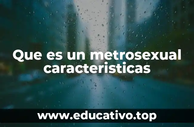 Que es un metrosexual caracteristicas