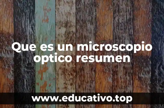 Que es un microscopio optico resumen