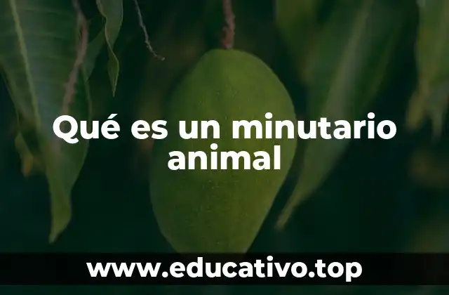 Qué es un minutario animal