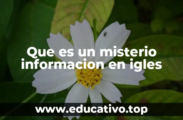 Que es un misterio informacion en igles