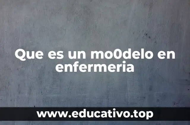 Que es un mo0delo en enfermeria