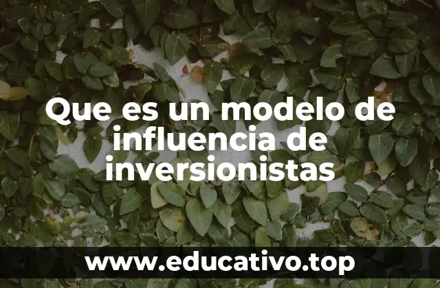 Que es un modelo de influencia de inversionistas