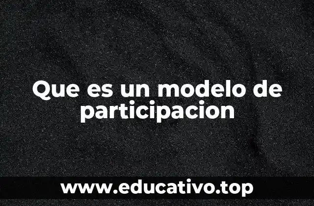 Que es un modelo de participacion