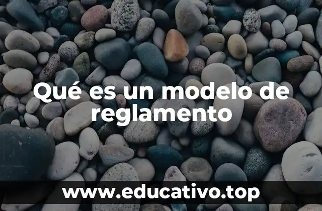Qué es un modelo de reglamento