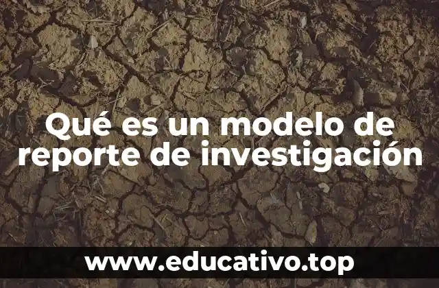 Qué es un modelo de reporte de investigación