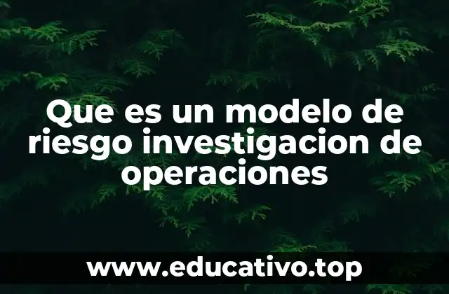 Que es un modelo de riesgo investigacion de operaciones