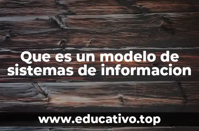 Que es un modelo de sistemas de informacion