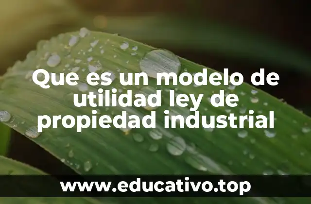 Que es un modelo de utilidad ley de propiedad industrial