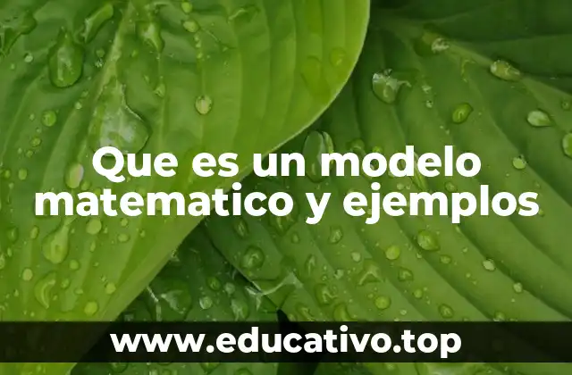 Que es un modelo matematico y ejemplos