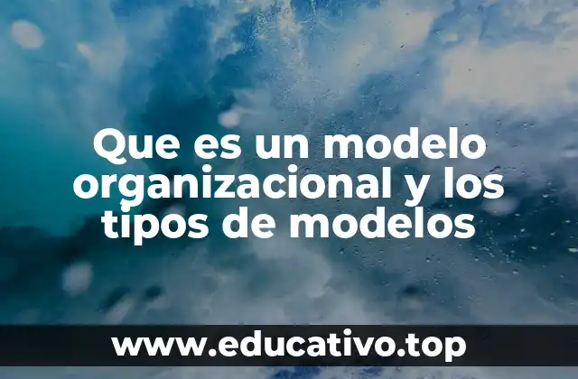 Que es un modelo organizacional y los tipos de modelos