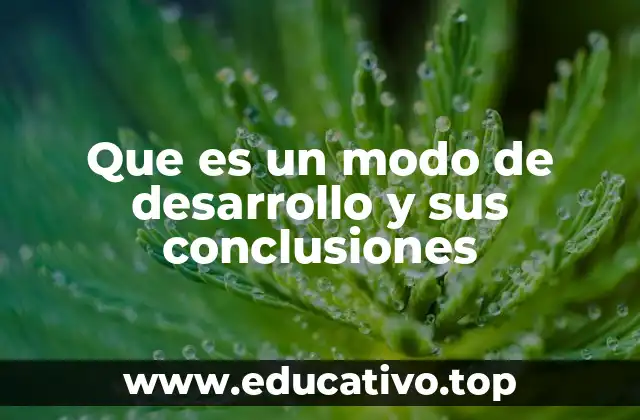 Que es un modo de desarrollo y sus conclusiones