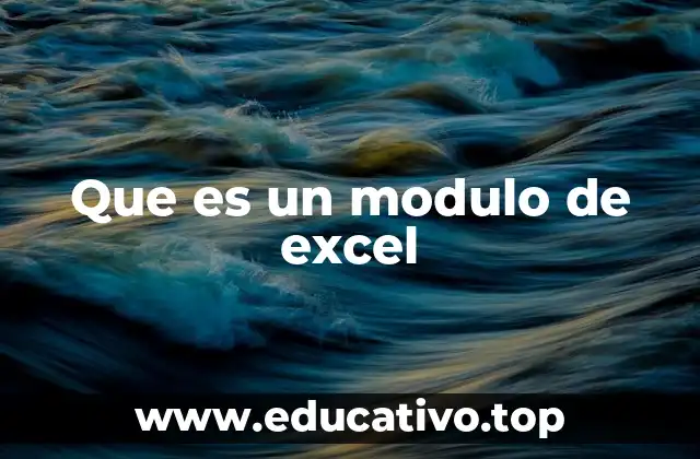 Que es un modulo de excel