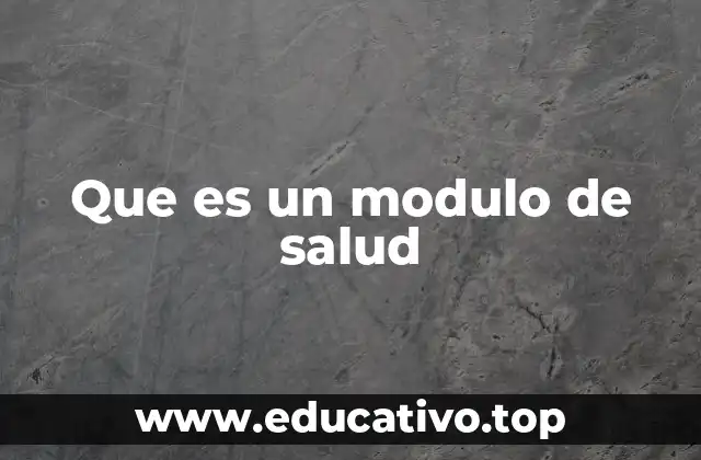 Que es un modulo de salud