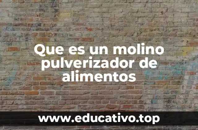 Que es un molino pulverizador de alimentos