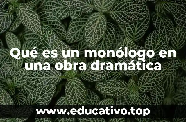 Qué es un monólogo en una obra dramática