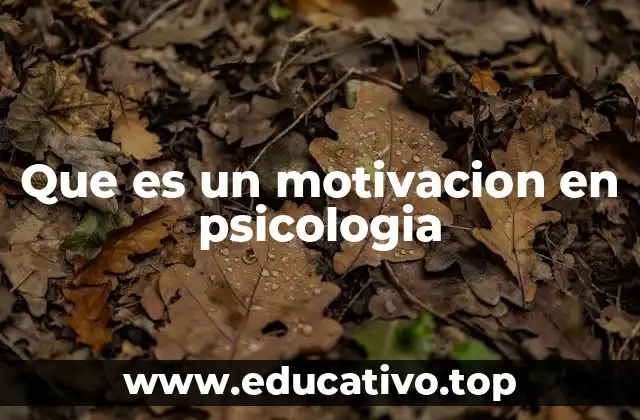 Que es un motivacion en psicologia