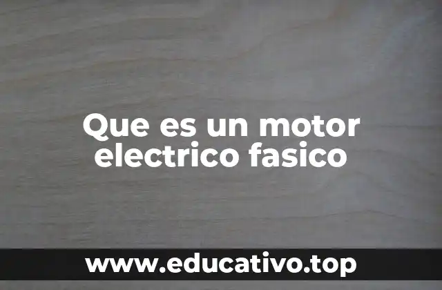 Características y funcionamiento básico de los motores fásicos